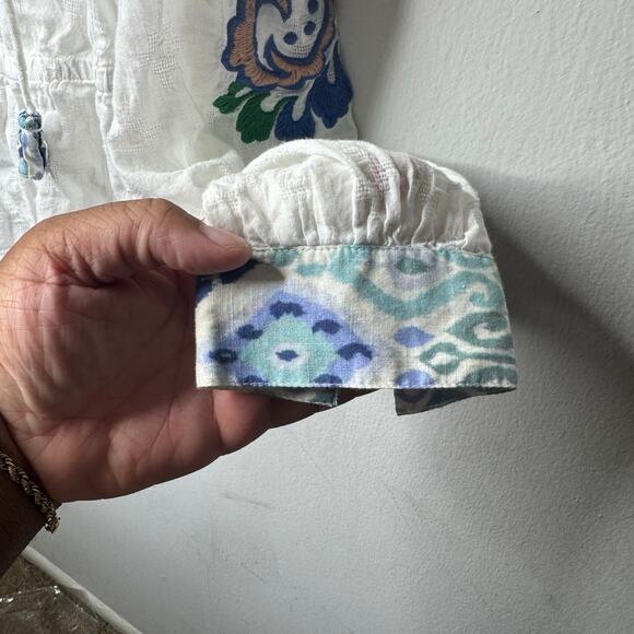 Forever That Girl White Embroidered Peasant Blouse Boho Festival Top 100% Cotton - Picture 4 of 12